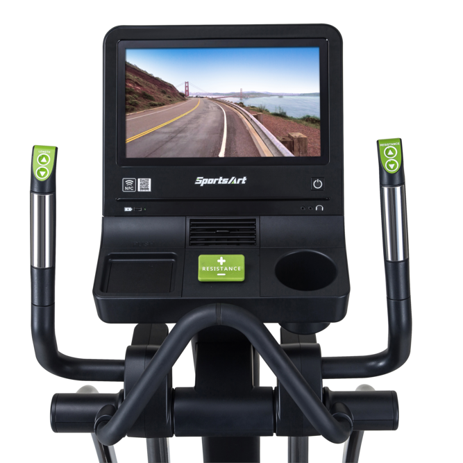 SportsArt E876 Status Series Elliptical Cross Trainer with 16" TouchScreen