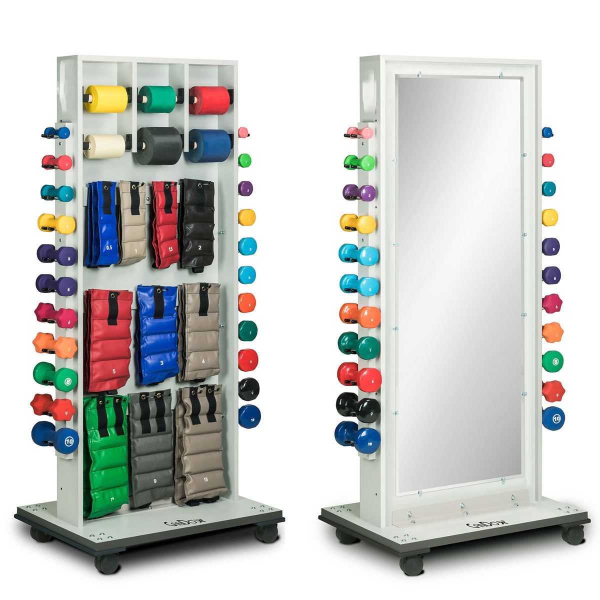 TheraKit Mobile Treatment Storage Rack with Mirror